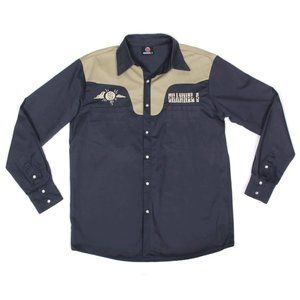 All Gas No Brakes Embroidered Western Shirt Pearl Snap Channel 5 News sz L /795